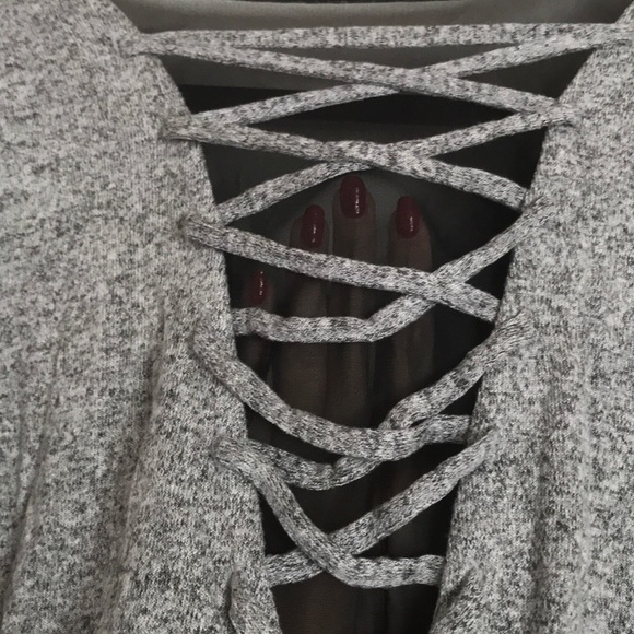 New w/tags lane Bryant sweater with sheer back - Picture 3 of 4